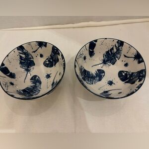 2 Small Rice Bowls Tapas Dessert Snack Cobalt Blue & White
Colors